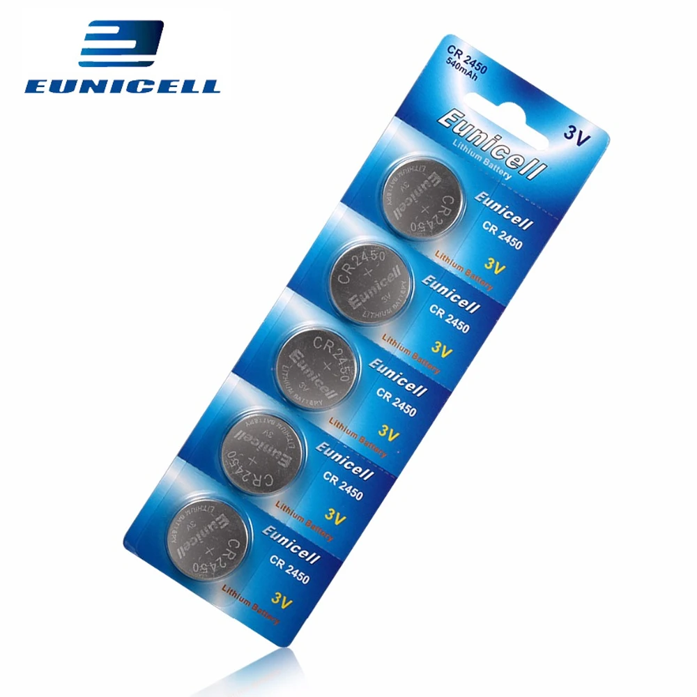 Кнопочная батарейка Eunicell CR2450 CR 350 ECR2450 KCR2450 5029LC LM2450 Литиевые Батарейки для часов 3 в