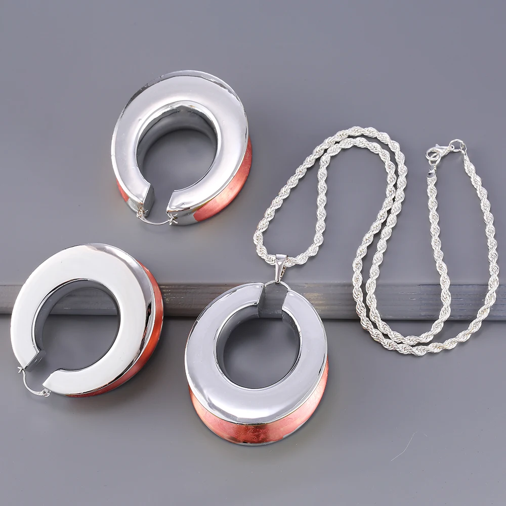 Ethlyn Нигерия Большие размеры ювелирные изделия ожерелье Серьги Два цвета