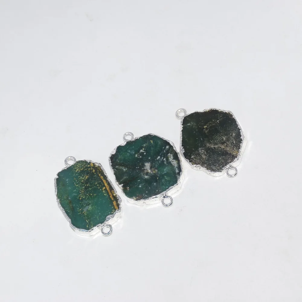 Натуральный срез chrysoprase Raw соединитель для производства ювелирных изделий 2020