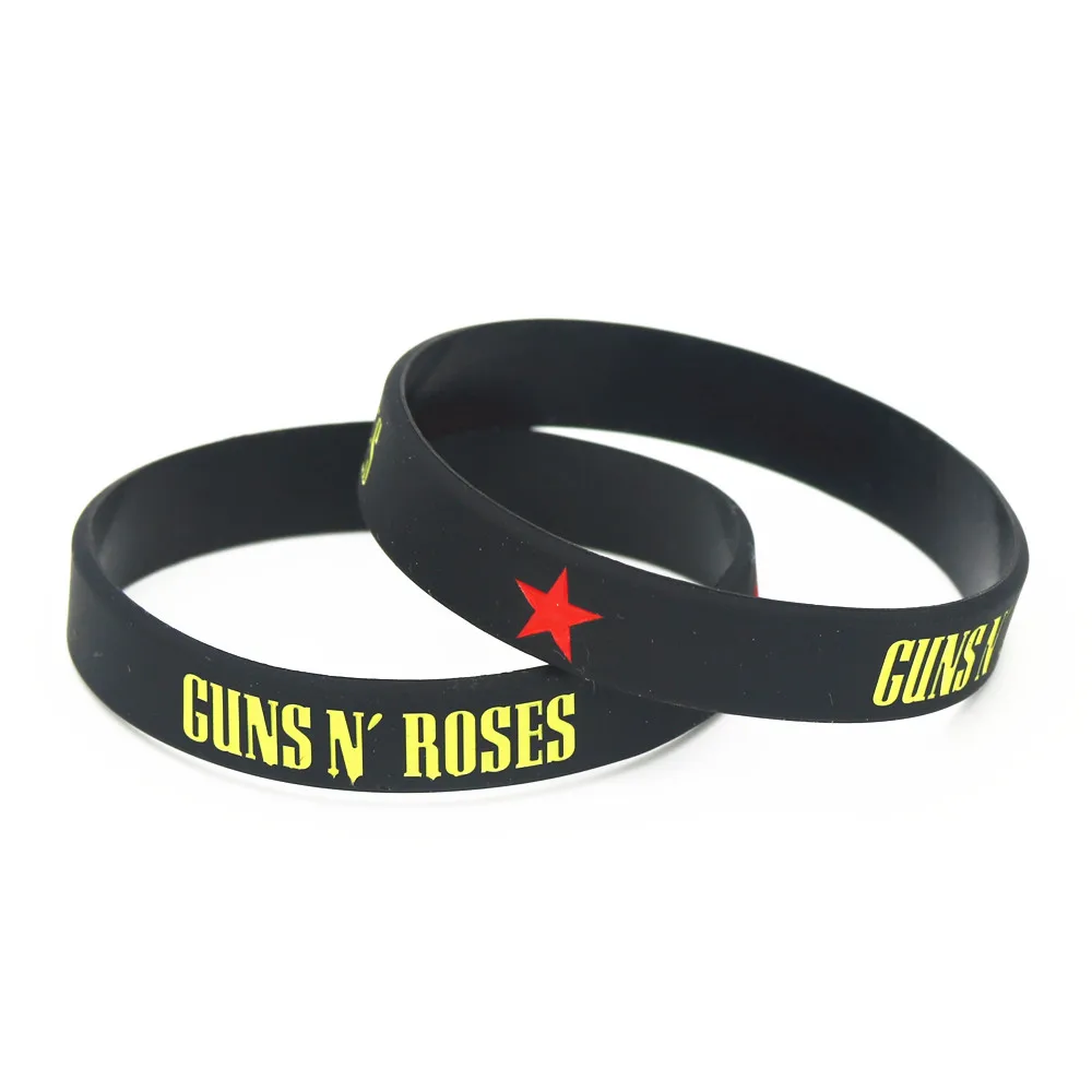 Lukeni 1 шт. новые GUNS'N ROSES силиконовые браслеты рок-группы G N' R силиконовые браслеты* Браслеты музыкальные вентиляторы подарки для любимых SH192