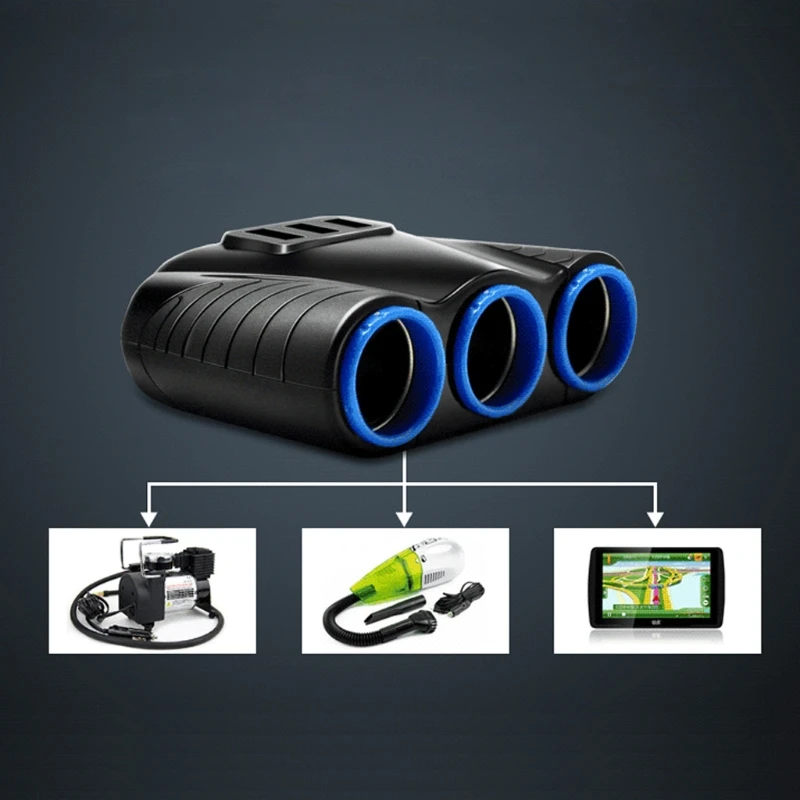 12V/24V 120W 3 пути Авто розетки адаптер для автомобильного прикуривателя Зажигалка