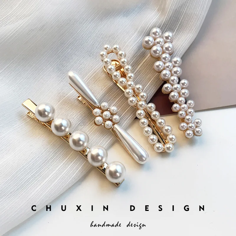 Grace1Set Девушки Элегантные жемчужные заколки для волос женщин Сладкий головной
