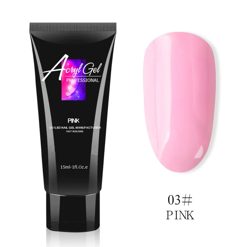03 Pink 1 шт., уф-гель для ногтей с кристаллами, светодиодный гель для ногтей, гель-лак, желе, акриловый гель для ногтей - Цвет: 03 Pink