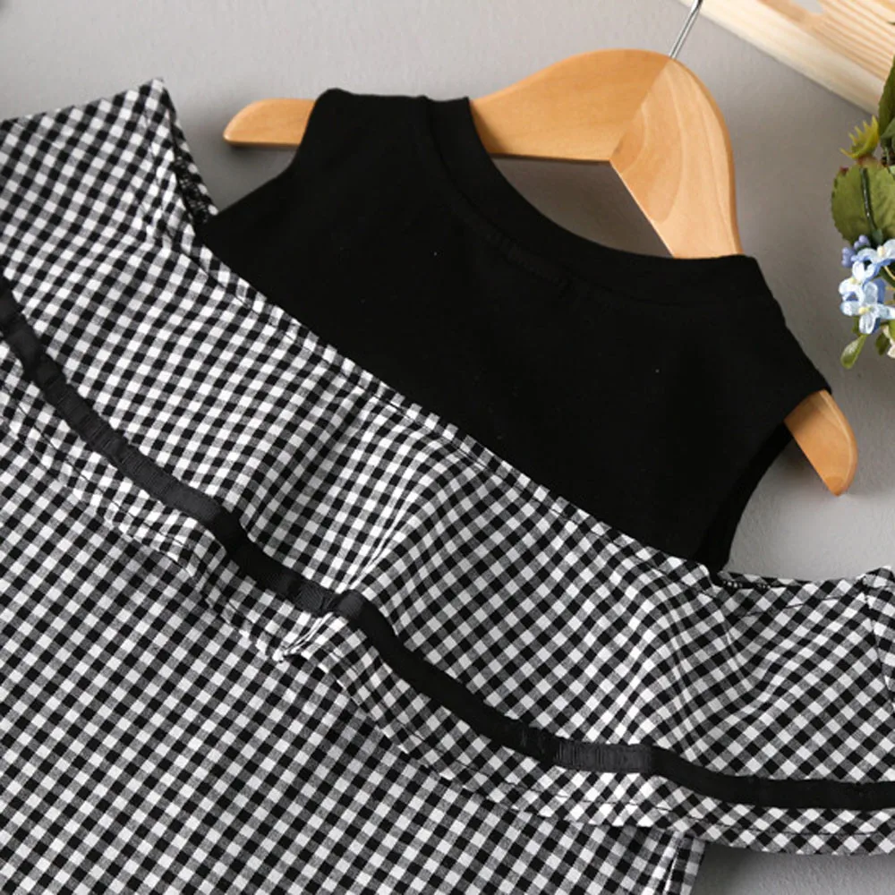 Платье для маленьких девочек одежда в клетку без бретелек нарядные платья платье