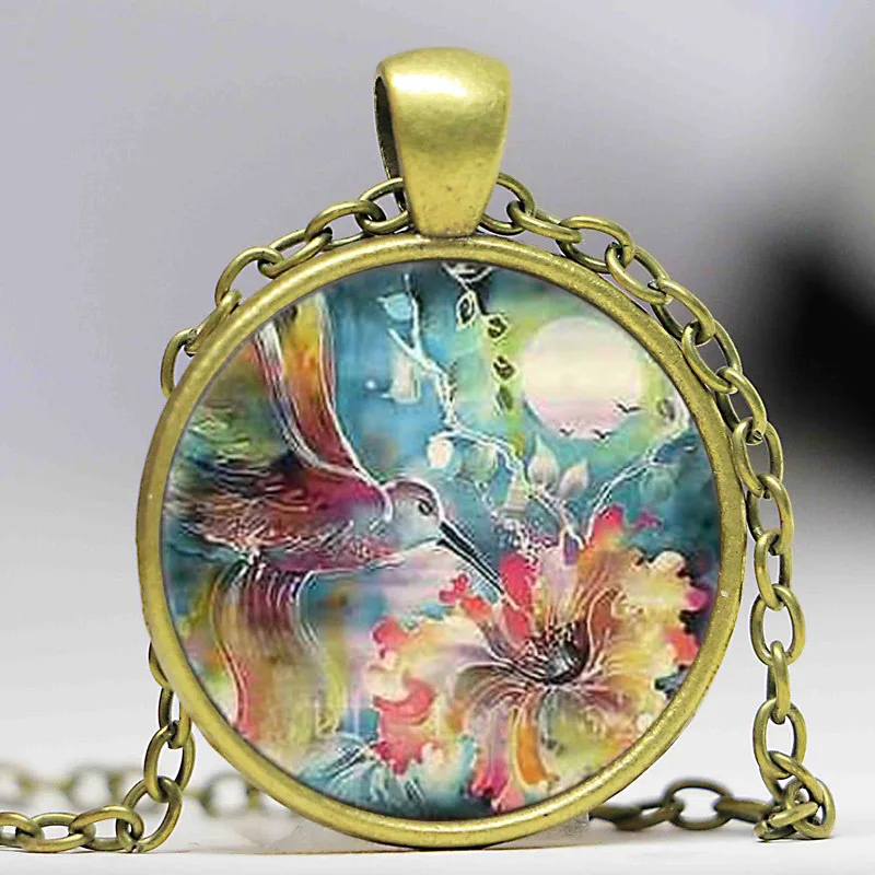 Мужская винтажная цепочка с цветком и Колибри из фильма ручной работы новинка