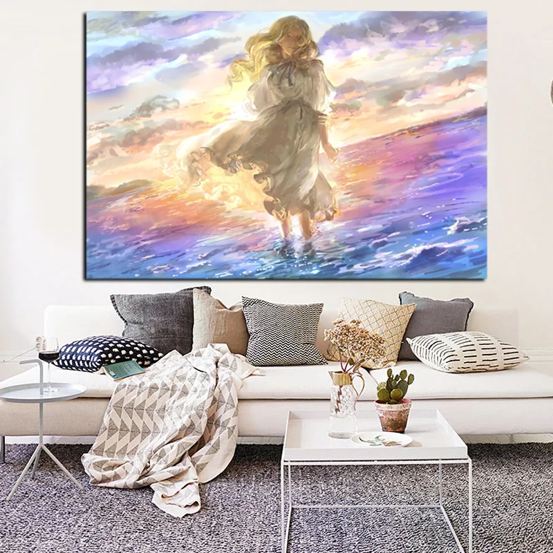 Печать психоделического аниме искусство когда Марни была там картина маслом на