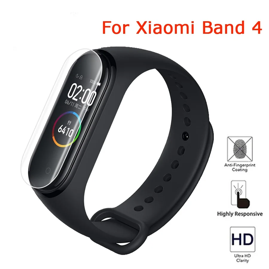 2pcs Soft TPU Film For Xiaomi Band 4 Bracelet Fashion DIY Silicone Knitted Necklace with Rubber Pendant Holder Cover for Xiaomi Mi Band 4 Accessory - Цвет: 2pcs Soft TPU Film