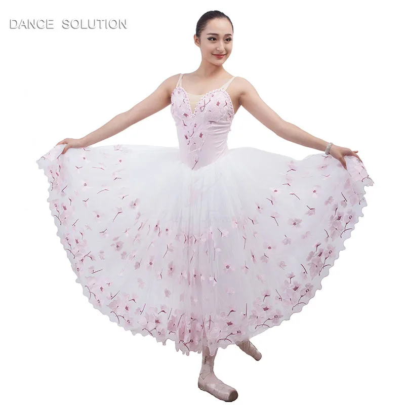 B17015 Spandex bodice with long romantic skirt Professional Ballet tutu Girl & Woman Stage performance costumes Dancing dress |