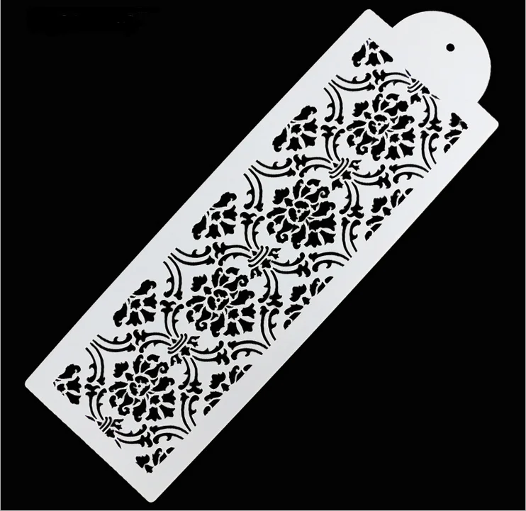 Торт stencil 3 шт./компл. Дамасская кружевная граница день рождения края торта кекс