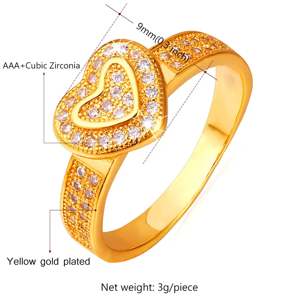 Kpop кольцо с кристаллами для любви двумя сердечками желтого золота трендовые