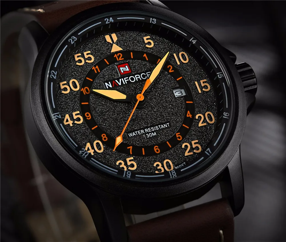 NAVIFORCE роскошный бренд Relogio Masculino ДАТА кожа повседневные часы для мужчин спортивные часы кварцевые военные наручные часы Мужские часы