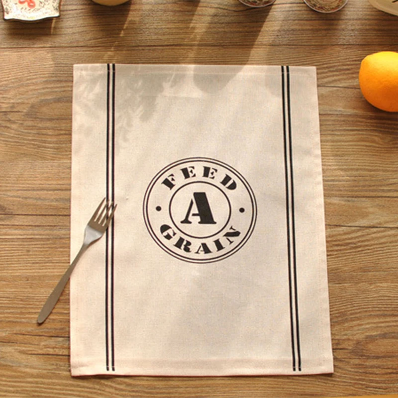 1 шт.. Европейский льняной хлопковый Настольный коврик Экологичные буквенные