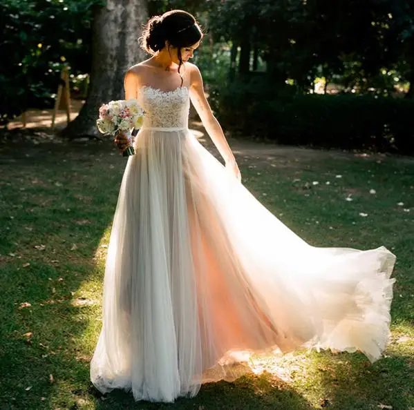 Boho пляжные свадебные платья кружевные трусики сексуальные с открытой спиной