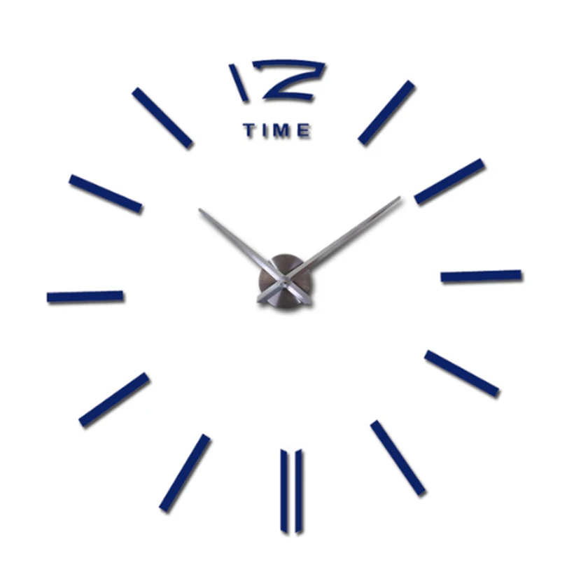 Новинка, распродажа, настенные часы, часы reloj de pared, 3d, сделай сам, акриловые зеркальные наклейки, кварцевые, Современное украшение для дома - Цвет: Синий