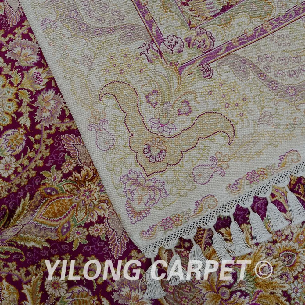 Yilong 5 6 'x 8 3' античный ручной работы персидский Тебриз ковер темно-синий