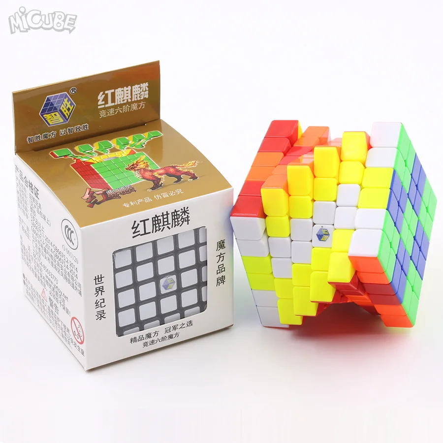 Zhisheng Yuxin Red Kylin 6x6x6 Cube speed Magic 6 слоев Stickerless Puzzle 6x6 Cubo Magico красные игрушки единороги