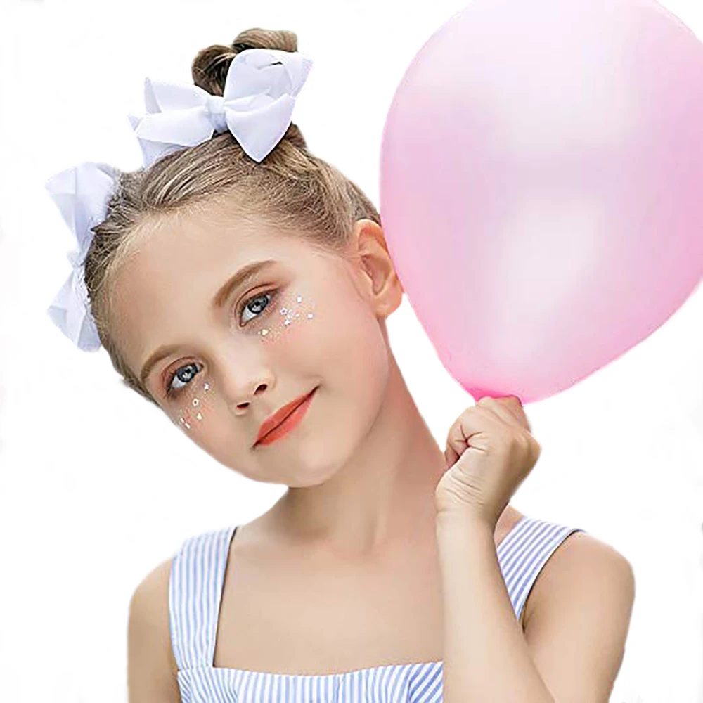 2Pcs/Lot Sweet 4'' Solid Hair Bows Grosgrain Ribbon With Alligator Clip Hairpins For Kid Girls Accessories | Детская одежда и