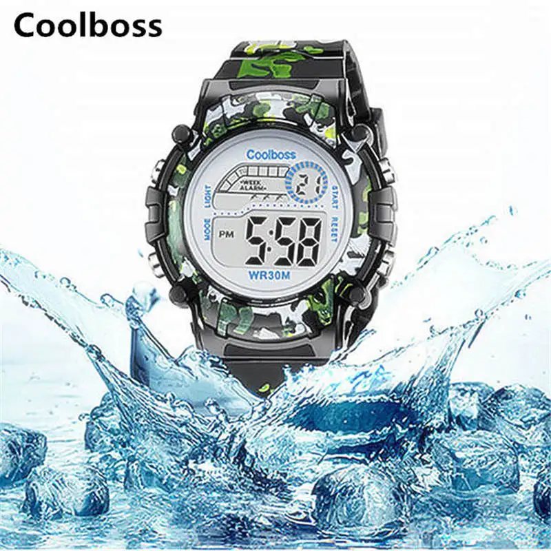 COOLBOSS бренд Электронный спортивный студент дети часы для детей мальчиков и