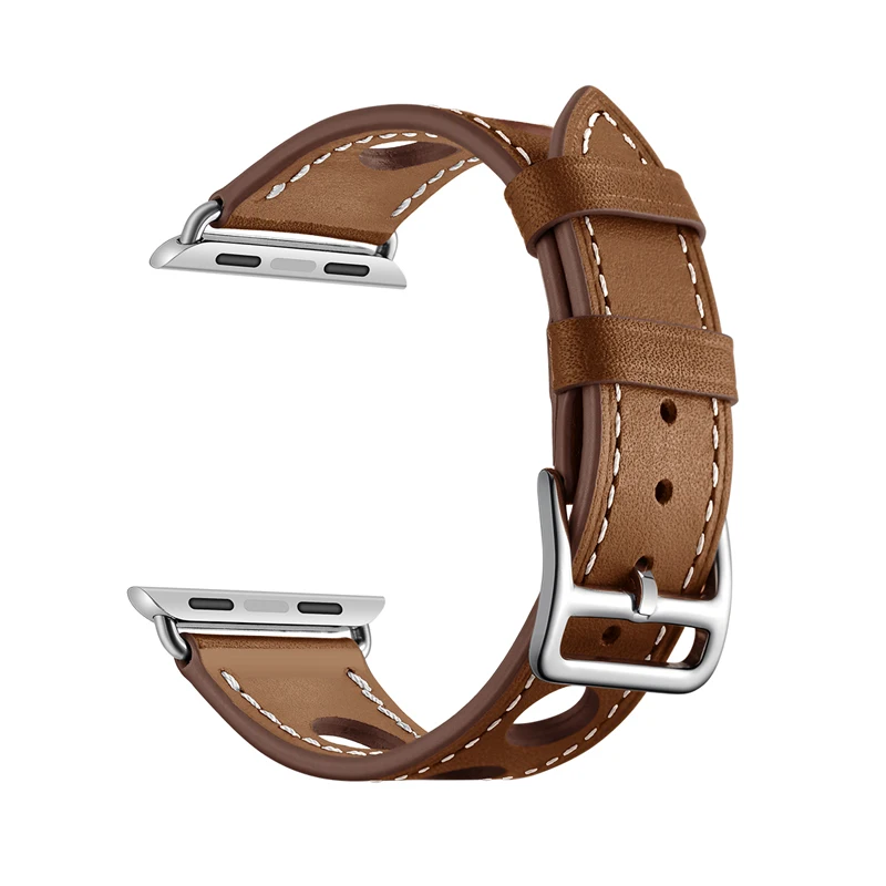 Ремешок из натуральной кожи для apple watch band 44 мм 40 42 38 41 45 прочный и долговечный