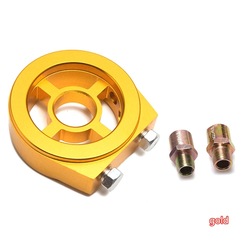 Gold 1 х Масляный сэндвич-плита 1/8 NPT 3/4-16 UNF/M20 x 1,5 алюминиевый гоночный масляный манометр Масляный фильтр Сэндвич - Цвет: Gold