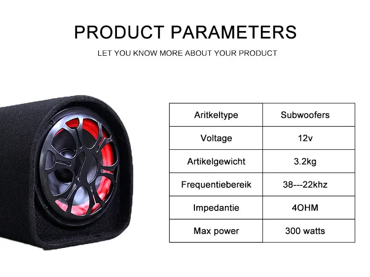 Новое поступление 6 дюймов 12 В 220 В 300 Вт автомобильный аудио Hifi портативные активные туннельные колонки KTV Boom Box Stage Tube автосабвуферы