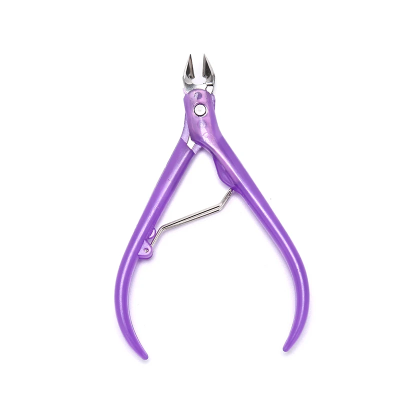 

1Pc 10.5cm x 5.5cm Manicure plastic handle Scissors Nail Cuticle Clippers blue/pink/purple