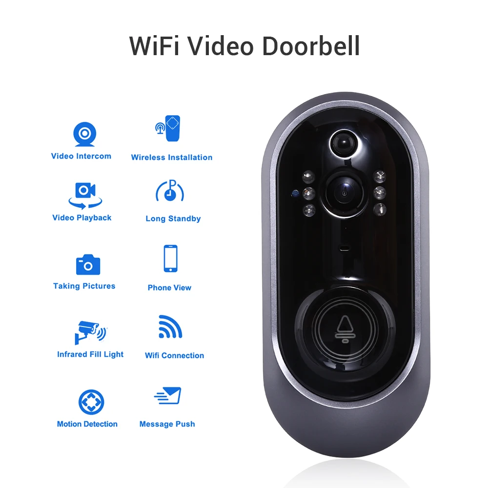 Дверной звонок с камерой Смарт Wifi дверной кольцо 720P домофон ИК сигнализация