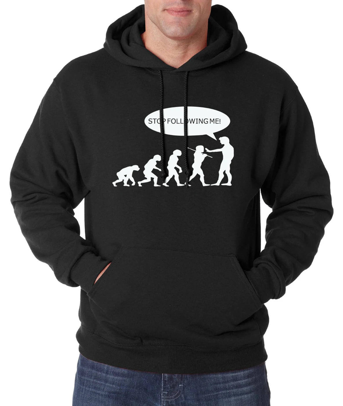 

Stop Following Me Caveman funny men sweatshirts Caveman Evolution Hoodies Men 2019 spring winter new fleece high quality hoodie