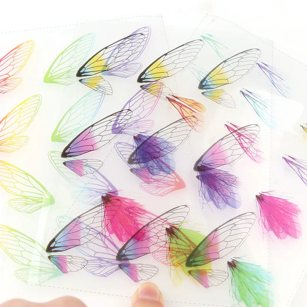 5 шт. прозрачные виниловые наклейки на крылья Cicada Wings для самостоятельного