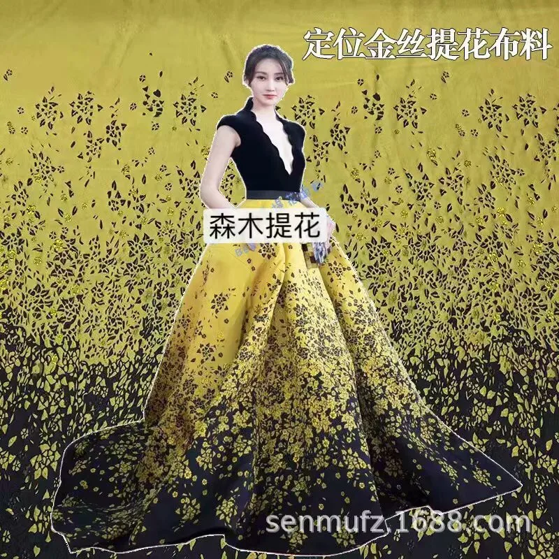 

Metallic Jacquard Brocade Fabric for Dress,Skirt Sewing Tissu Material Cloth Tecido,Jacquard Cloth Fabrics DK22