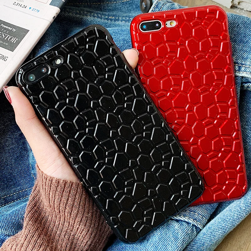 Модный мягкий чехол-бампер из ТПУ для телефона iPhone X XS XR Max 8 7 6 6S Plus черный красный