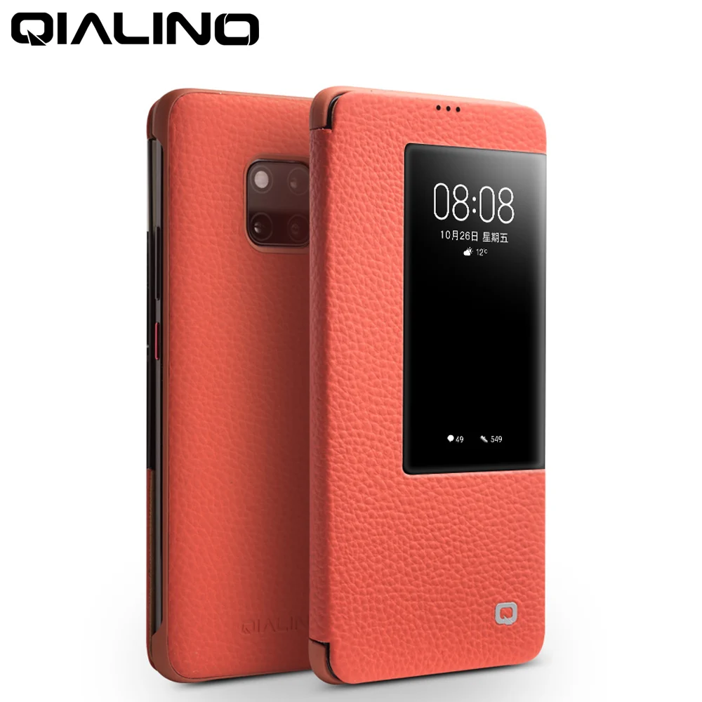 QIALINO Стильный флип-чехол из натуральной кожи для Huawei Mate 20 Pro Ультратонкий чехол