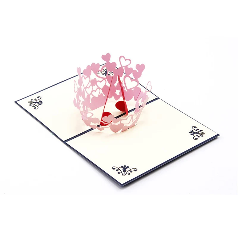 3D лазерная резка любовь сердца бумажные приглашения открытки вечерние свадебные