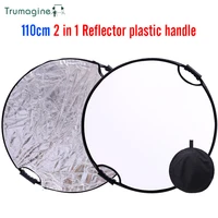 trumagine 110cm 43 silver reflector portable collapsible silver white round outdor light reflector for photographic studio