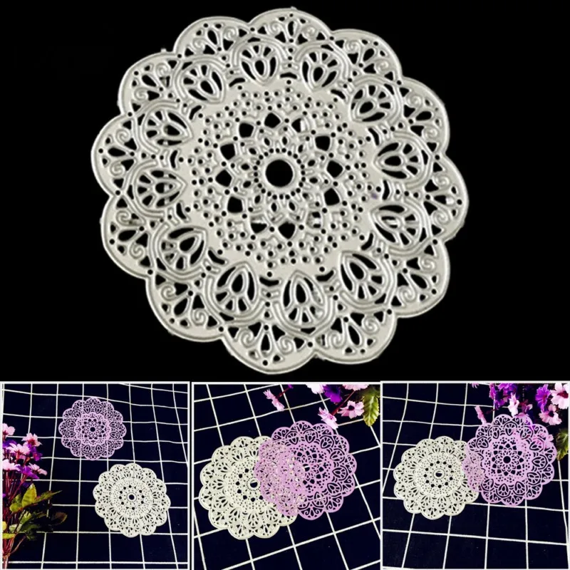 Круглые цветочные кружева металлические штампы трафареты для декора