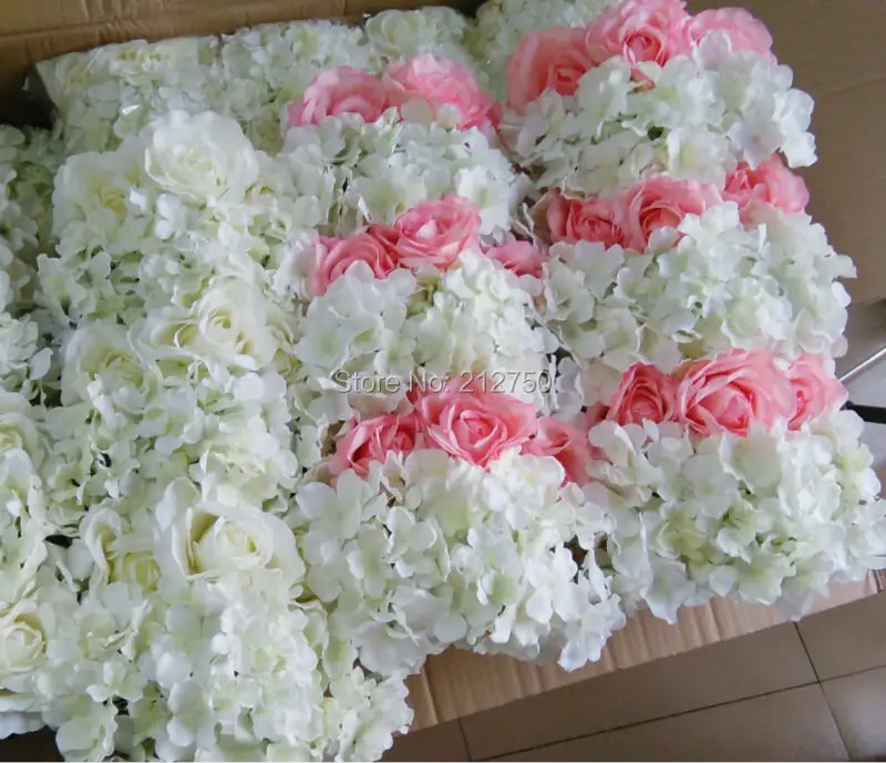 Высокая искусственная шелковая Гортензия роза свадьба арка цветок рамка в ряд