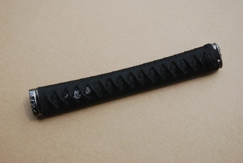 Новая прямая ручка Katana Tsuka из черного шелка и синтетического цвета Rayskin сплава