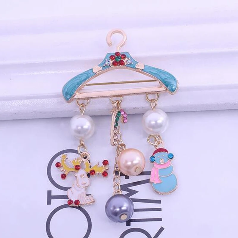 Счастливый новый год Рождество лося Снеговик имитация жемчуга кисточкой