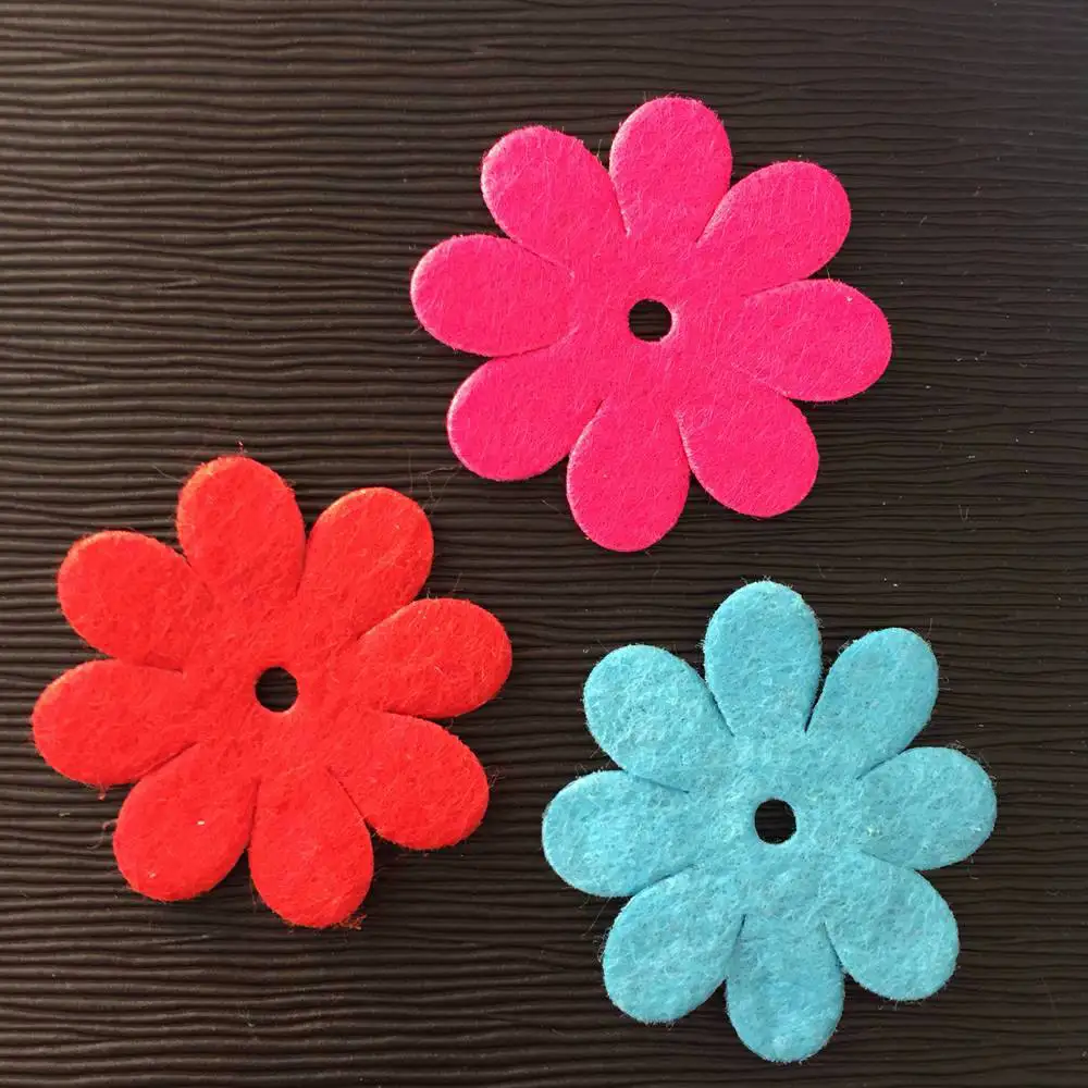 NEW 50PCS Mix 35mm Padded Felt Spring Flower Appliques Crafts Wedding Making DIY A66A | Дом и сад
