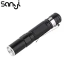 Мини флэш-светильник фонарь светильник Водонепроницаемый Q5 LED алюминиевый сплав 1 Режим Регулируемый фокус дальность фонарь es для охоты черный