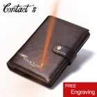 Мужской бумажник из 2021 натуральной кожи, винтажный кошелек из Органайзер с застежкой воловьей кожи, дизайнерский Кошелек для монет, мужской бумажник для кредитных карт