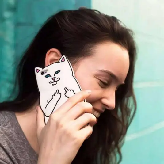 Карманный силиконовый чехол с котом для iPhone 7 6S 6 Plus 5S SE 5 4S классный стильный 3D