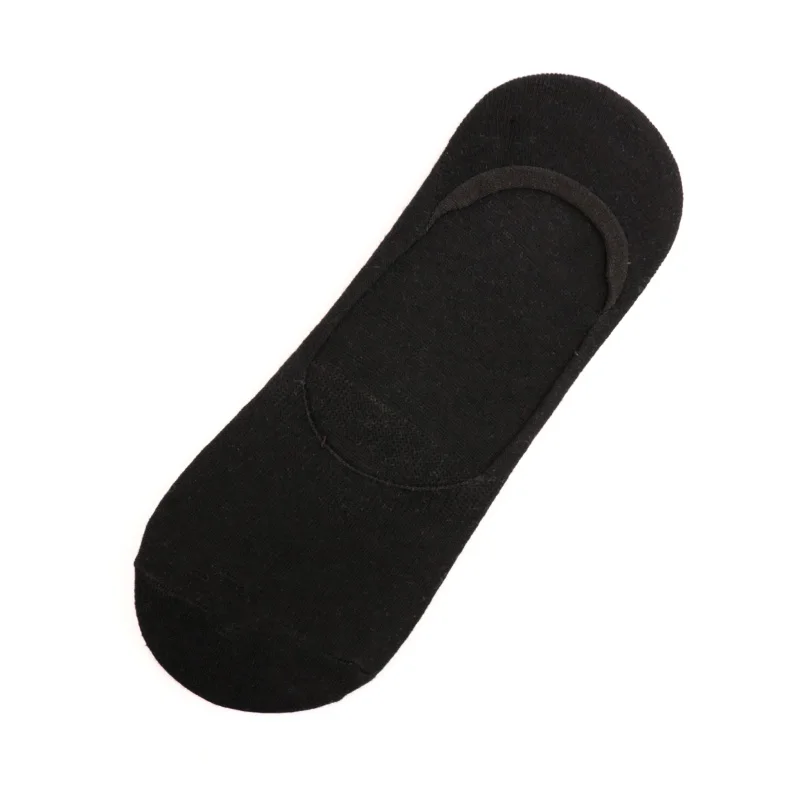 black 6 шт. = 3 пара/лот, модные мужские носки-башмачки, лето-осень, Нескользящие силиконовые невидимые хлопковые носки, мужские короткие носочки по щиколотку - Цвет: black