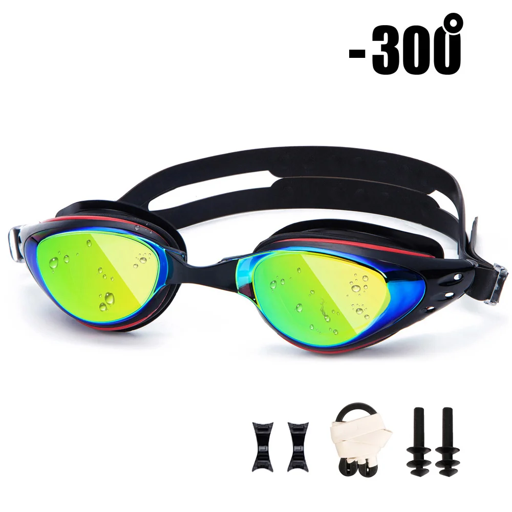 Myopia 300 UTOBEST оптические очки для плавания Анти-туман мужские Плавание ming очки Защита от ультрафиолетовых лучей регулируемые близорукость Плавание очки Плавание ming кепки - Цвет: Myopia 300