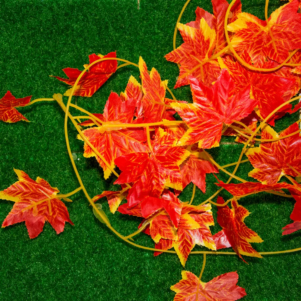 

Lovely 2Pcs Artificial Plants Landscape Arrangement Garden Decor Ivy Maple Leaf Garland Plant Vine Foliage Flower Home Decor