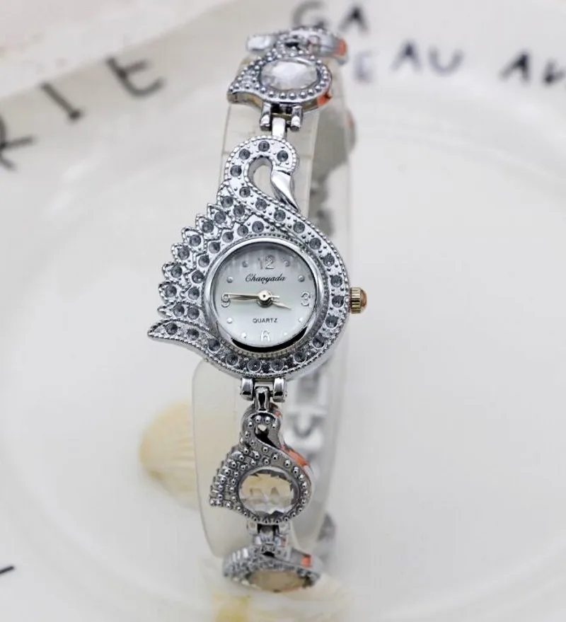 2017 женские наручные часы с лебедем кварцевые аналоговые элегантные кристаллами