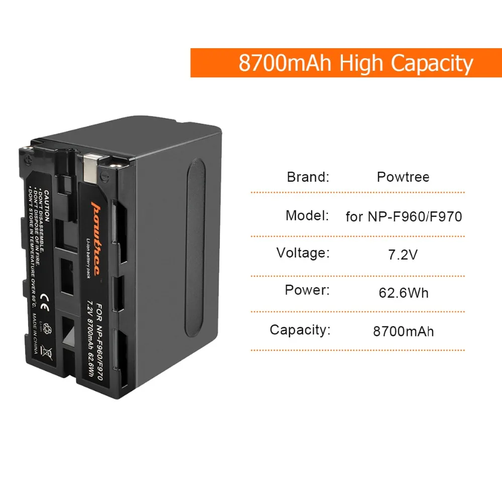 Powtree для Sony 2 шт. 7 в 8700 мАч стандартная аккумуляторная батарея замена 198P F950 MC1000C TR516
