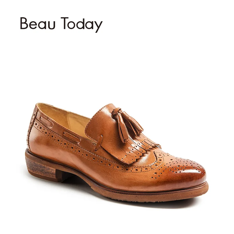 BeauToday/Модные женские лоферы с бахромой сезон весна осень слипоны круглым носком