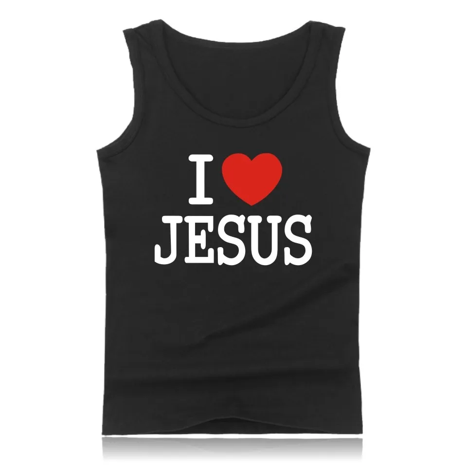 

Майка мужская с надписью «I LOVE jesu», жилет для спортзала и бодибилдинга, майка, майка, одежда для фитнеса, христианская вера, лето