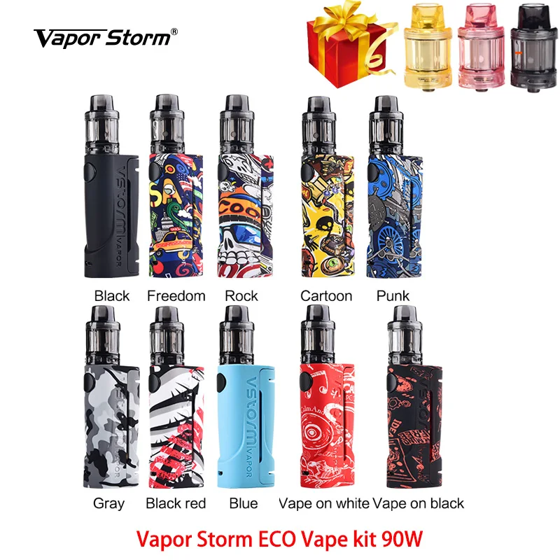 Подарочный набор электронных сигарет Vapor Storm ECO Vape 90 Вт и 3 5 мл одноразовый